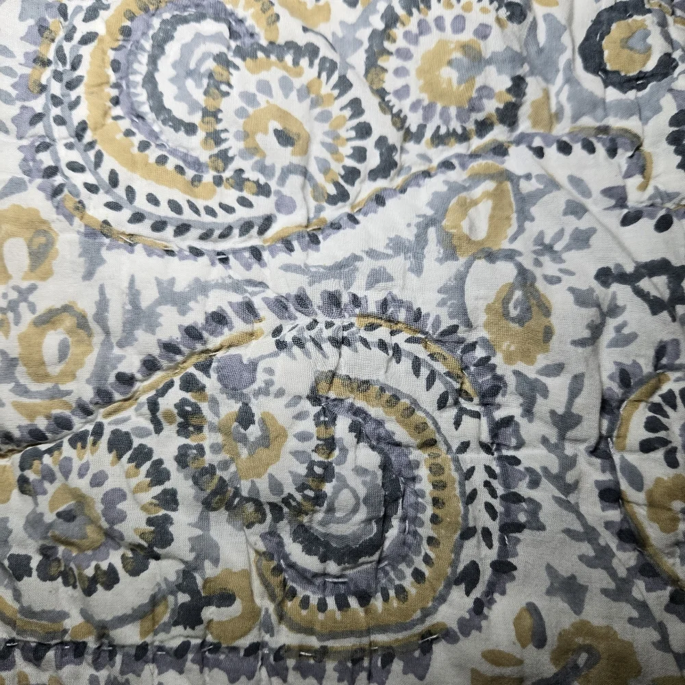 Ballard Designs Paisley Hand Blocked‎ Quilted Pillow Sham, Euro Size 100% Cotton